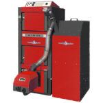 Combined boiler for wood and pellets