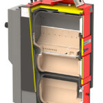 Combined boiler for wood and pellets