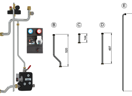 Connection of boilers ATMOS F12 Laddomat